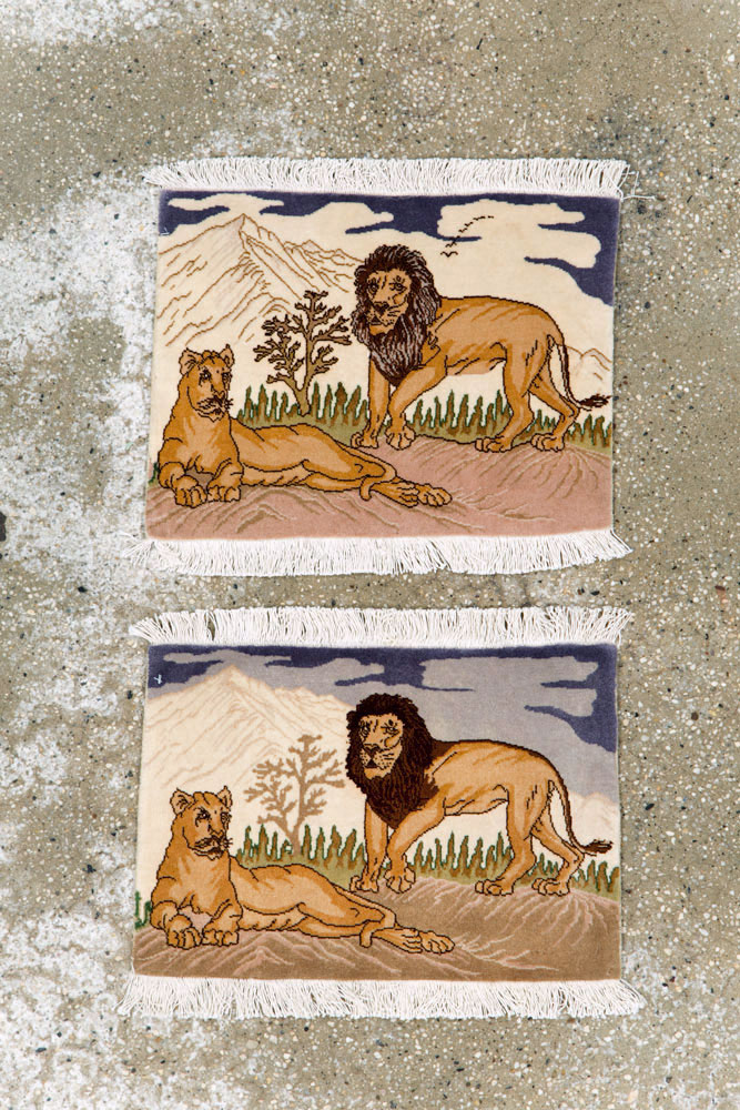 Vintage Persian Tabriz Pictorial Rug (Pair: 2 of 2), No.25197 - Gsblank