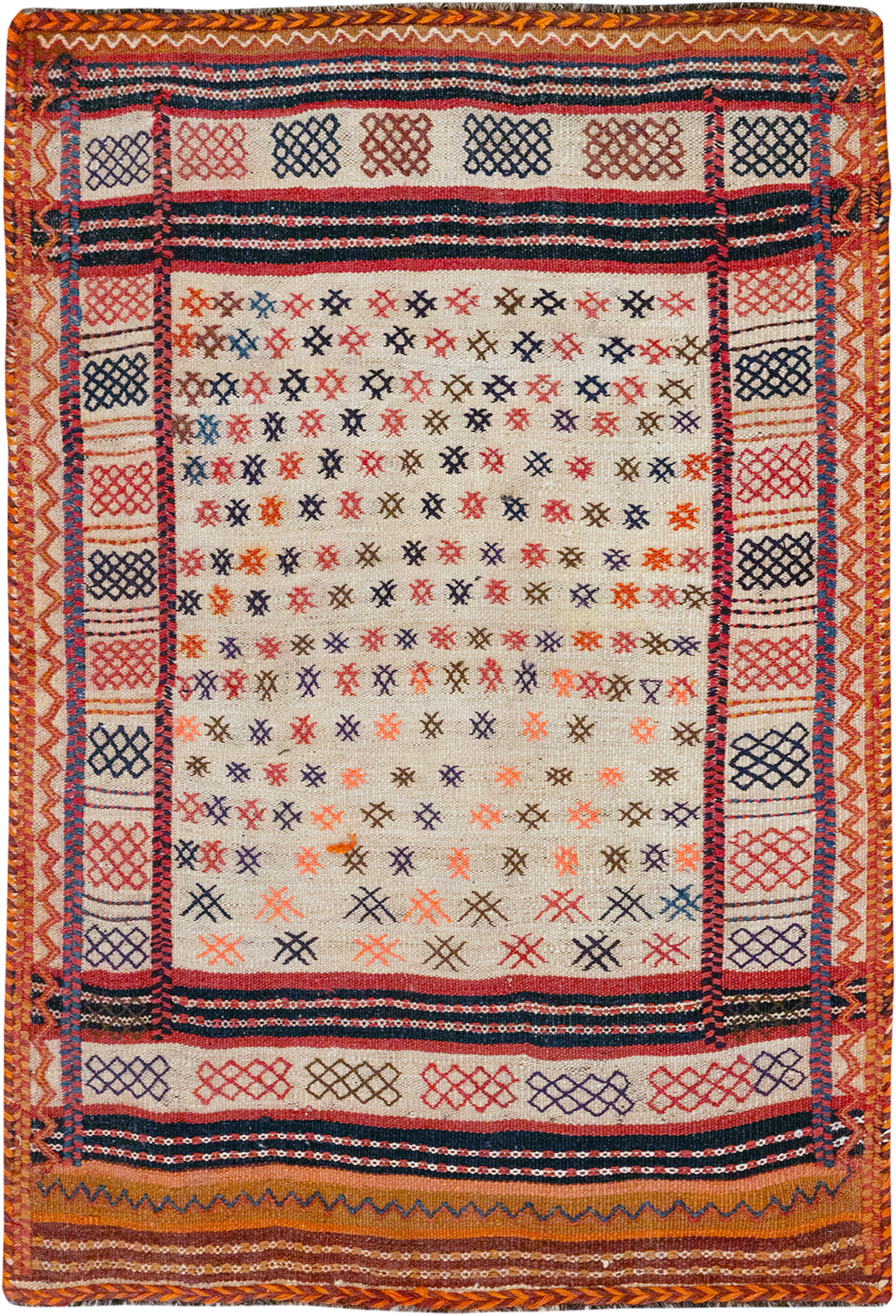 Vintage Persian Flatweave Kilim Throw Rug, No.25199 - Gsblank