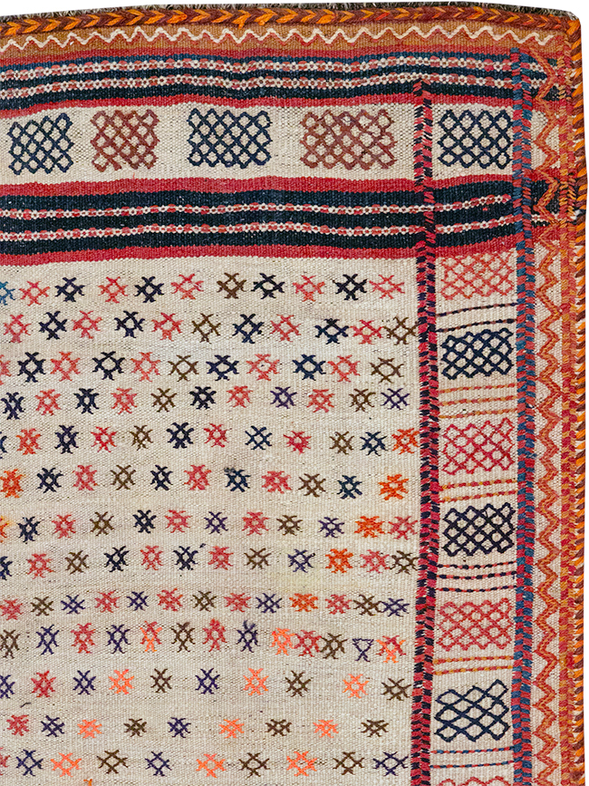 Vintage Persian Flatweave Kilim Throw Rug, No.25199 - Gsblank