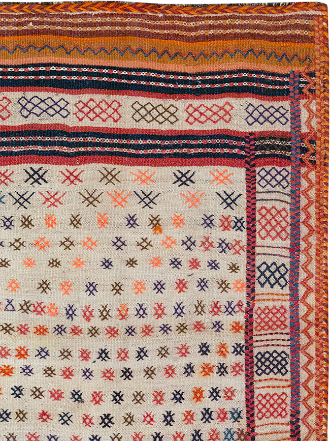 Vintage Persian Flatweave Kilim Throw Rug, No.25199 - Gsblank