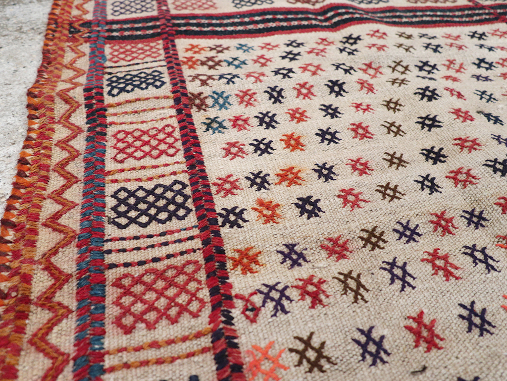 Vintage Persian Flatweave Kilim Throw Rug, No.25199 - Gsblank