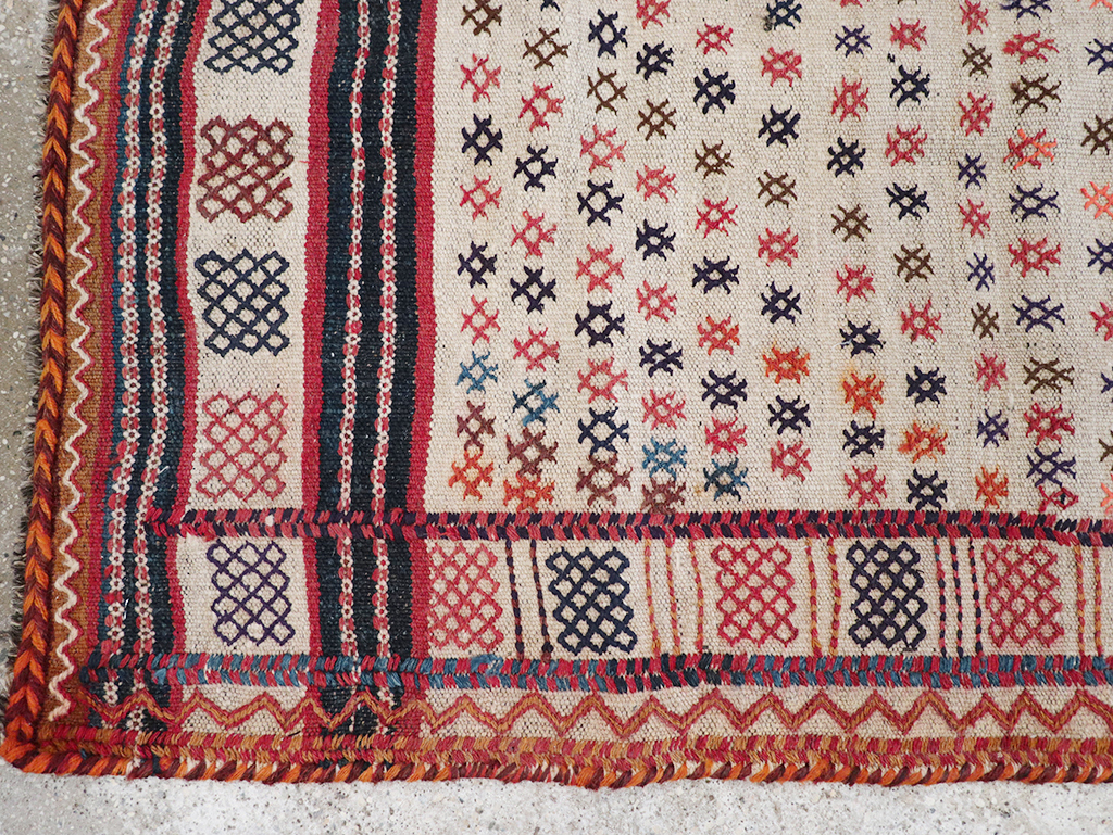 Vintage Persian Flatweave Kilim Throw Rug, No.25199 - Gsblank
