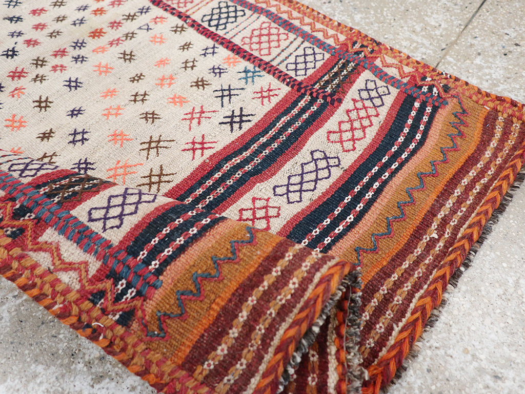 Vintage Persian Flatweave Kilim Throw Rug, No.25199 - Gsblank