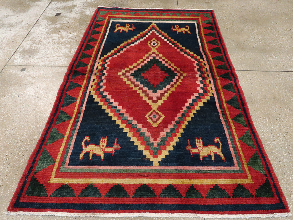 Vintage Persian Gabbeh Rug, No.25201 - Gsblank