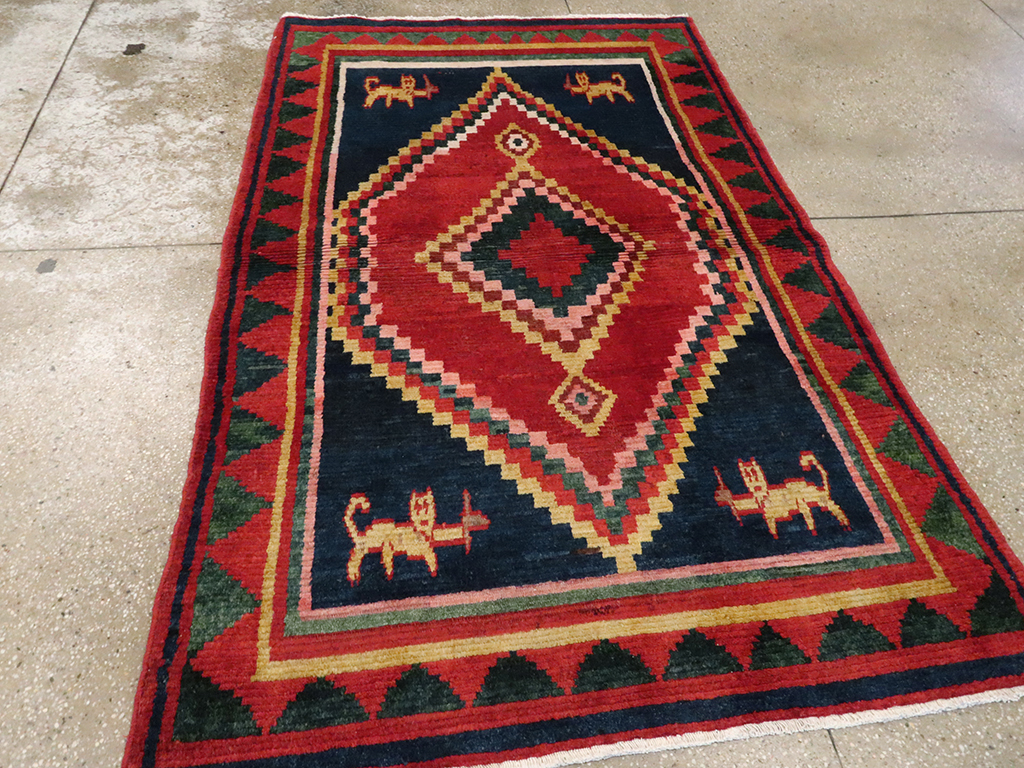 Vintage Persian Gabbeh Rug, No.25201 - Gsblank