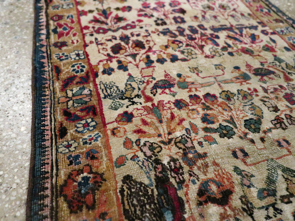 Antique Persian Tabriz Pictorial Rug, No.25211 - Gsblank