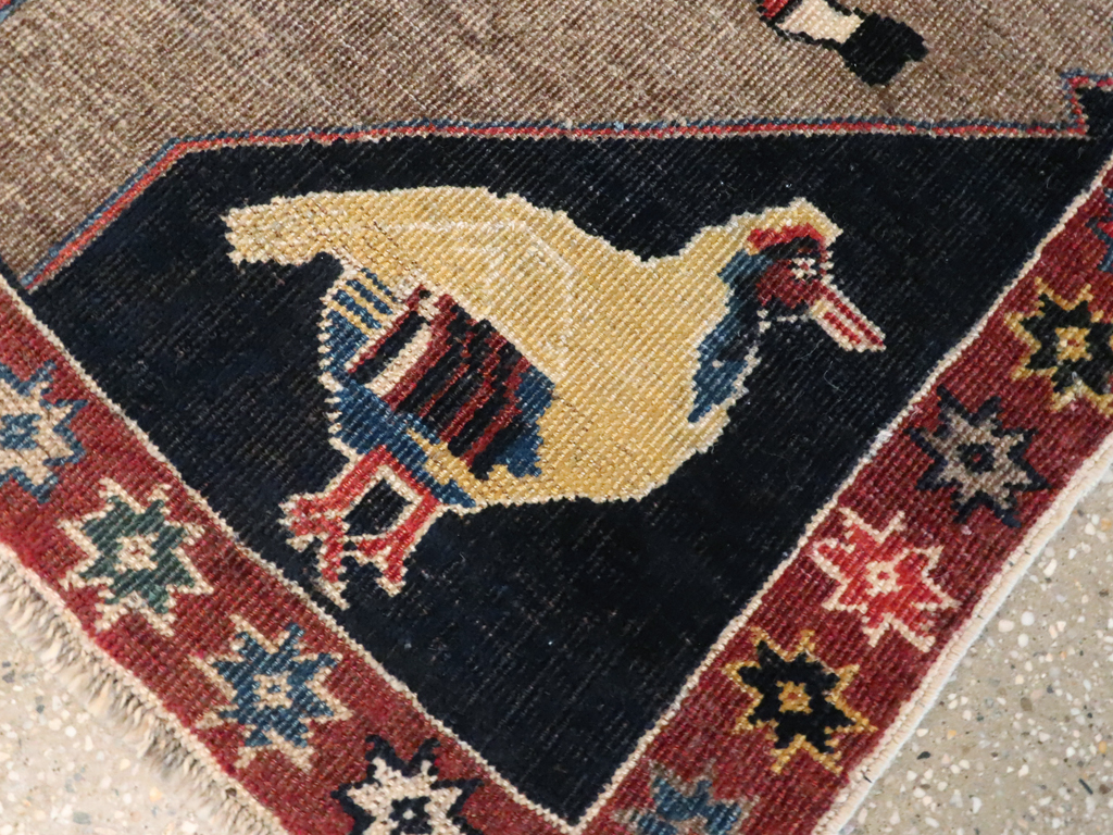 Vintage Persian Shiraz Pictorial Rug, No.25214 - Gsblank