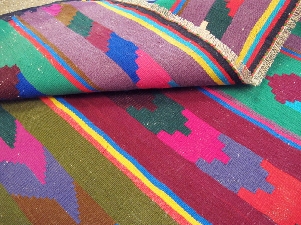 Vintage Persian Flatweave Kilim Rug (Pair: 1 of 2), No.25217 - Gsblank