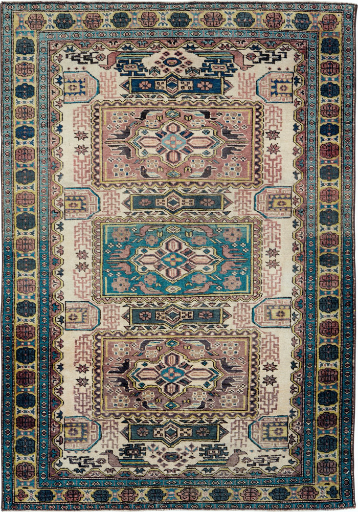 Vintage Persian Veece Throw Rug, No.25222 - Gsblank