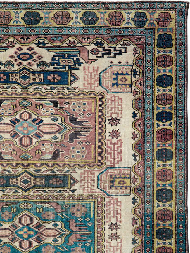 Vintage Persian Veece Throw Rug, No.25222 - Gsblank