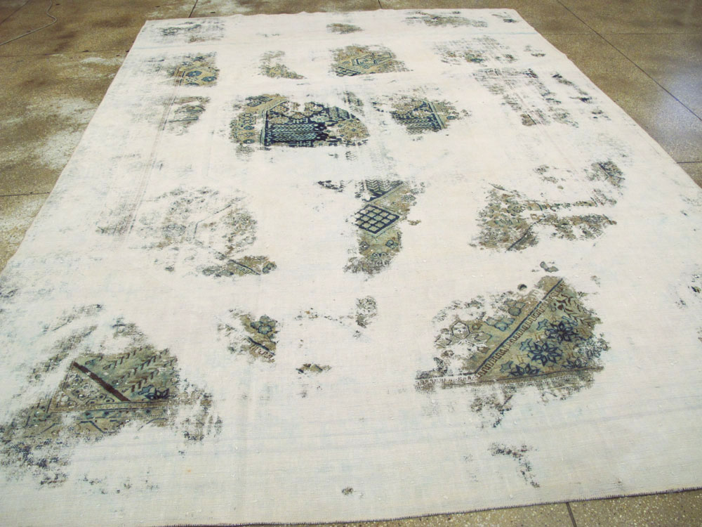 Vintage Persian Tabriz Overdyed Carpet, No.25235 - Gsblank