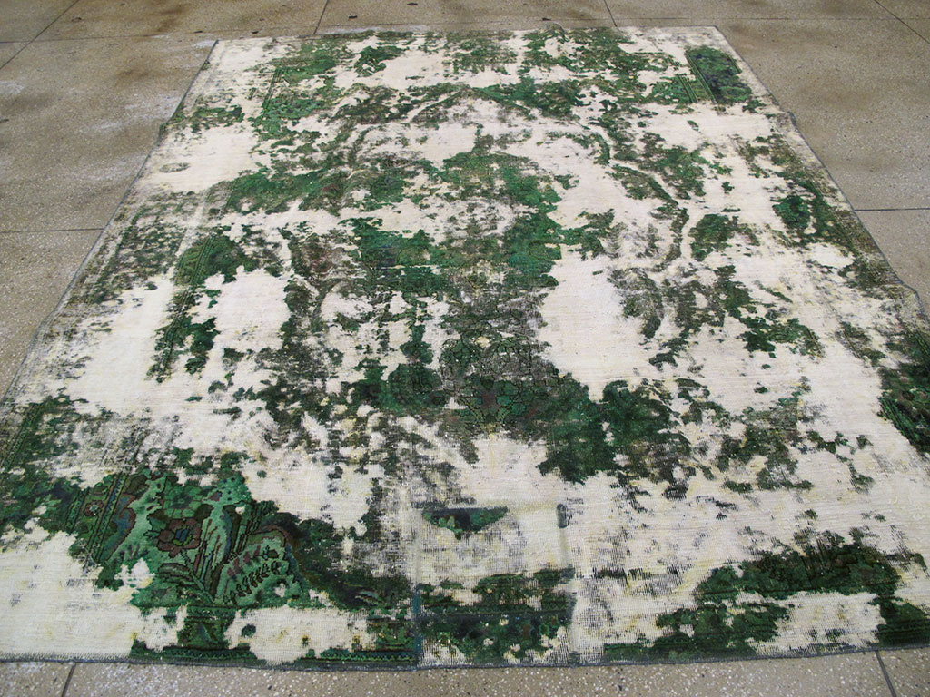 Antique Distressed Persian Tabriz Rug, No.25238 - Gsblank