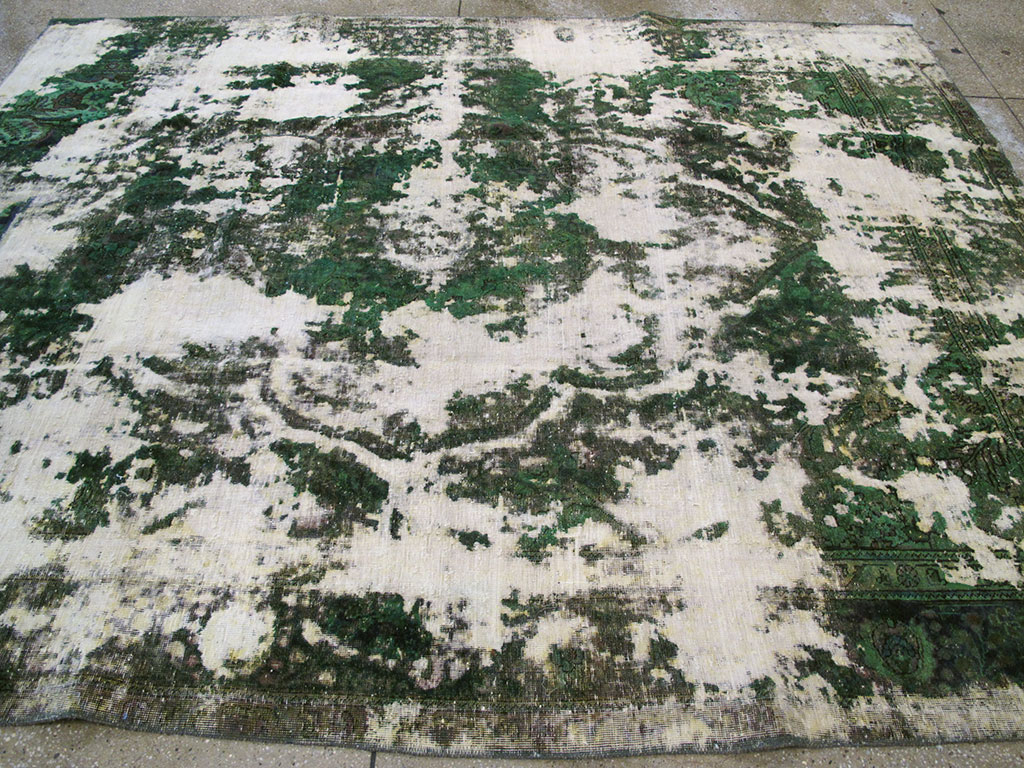 Antique Distressed Persian Tabriz Rug, No.25238 - Gsblank