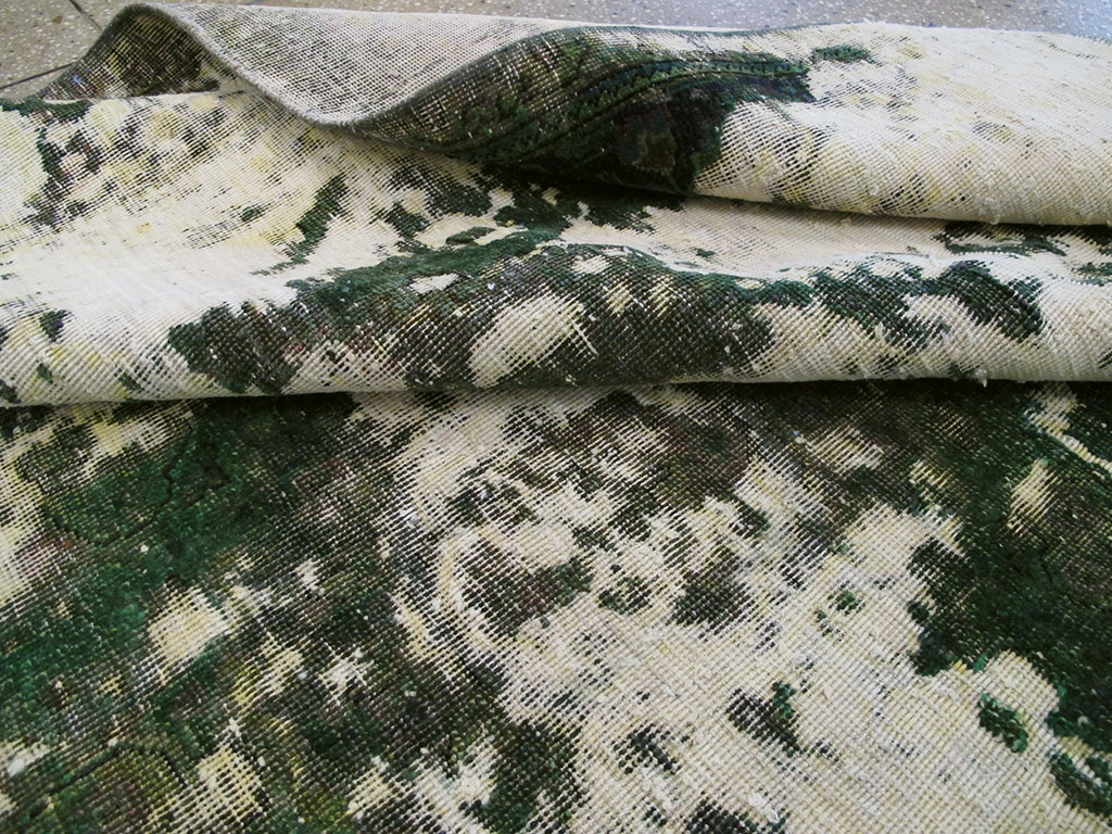 Antique Distressed Persian Tabriz Rug, No.25238 - Gsblank