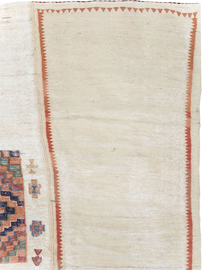 Vintage Persian Flatweave Kilim Small Square Room Size Carpet, No.25245 - Gsblank