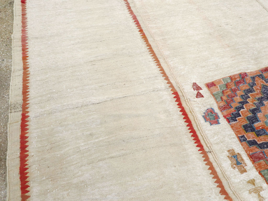 Vintage Persian Flatweave Kilim Small Square Room Size Carpet, No.25245 - Gsblank