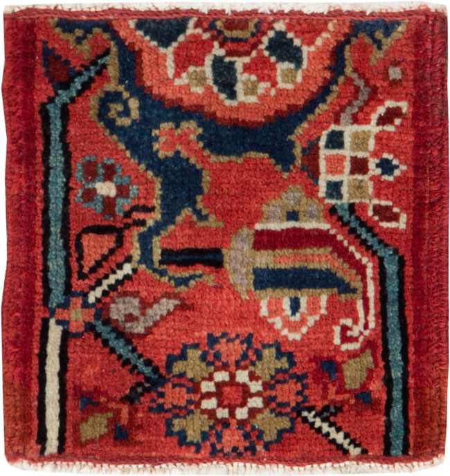 Vintage Persian Heriz Square Throw Rug, No.25250 - Gsblank