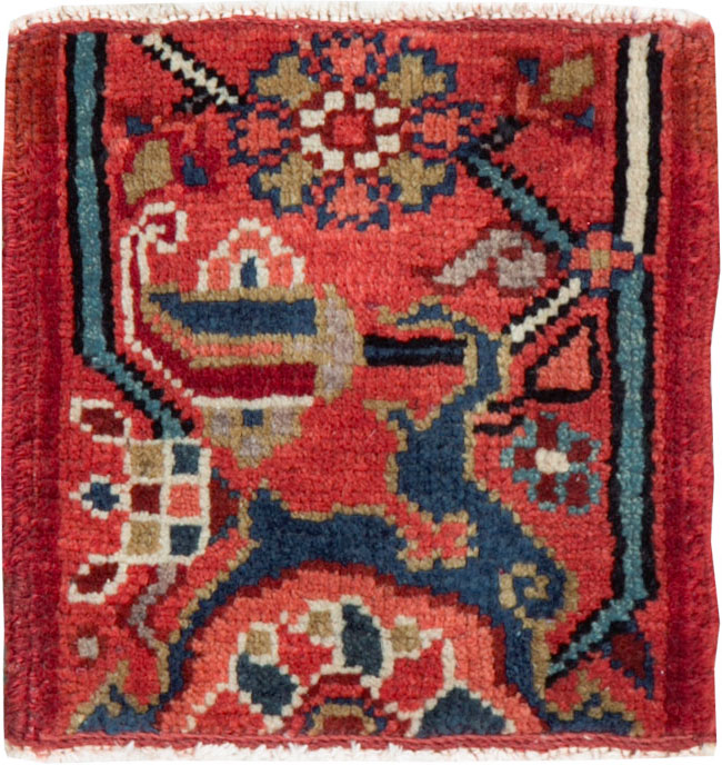 Vintage Persian Heriz Square Throw Rug, No.25250 - Gsblank