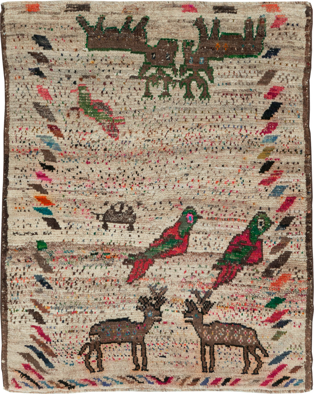 Vintage Persian Gabbeh Rug, No.25255 - Gsblank