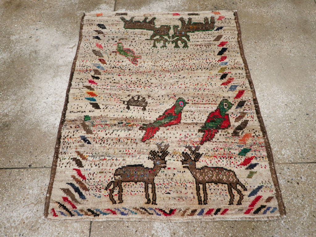 Vintage Persian Gabbeh Rug, No.25255 - Gsblank