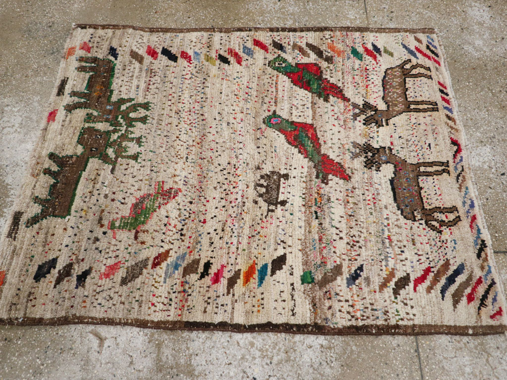 Vintage Persian Gabbeh Rug, No.25255 - Gsblank