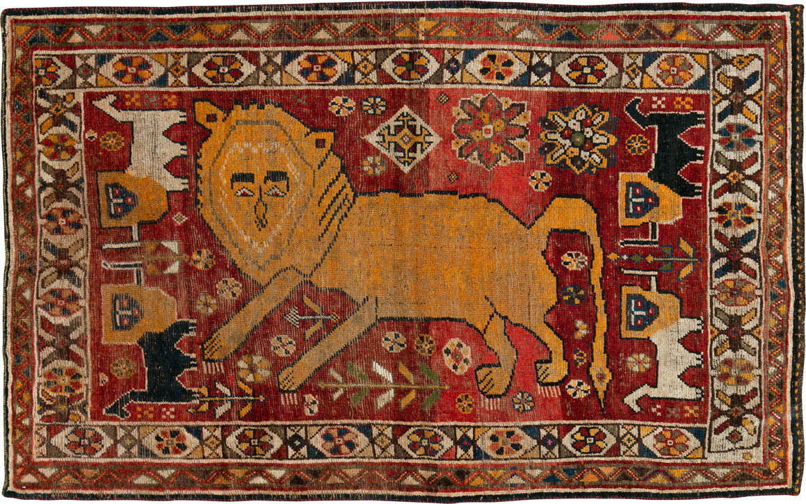 Antique Persian Gabbeh Pictorial Rug, No.25257 - Gsblank