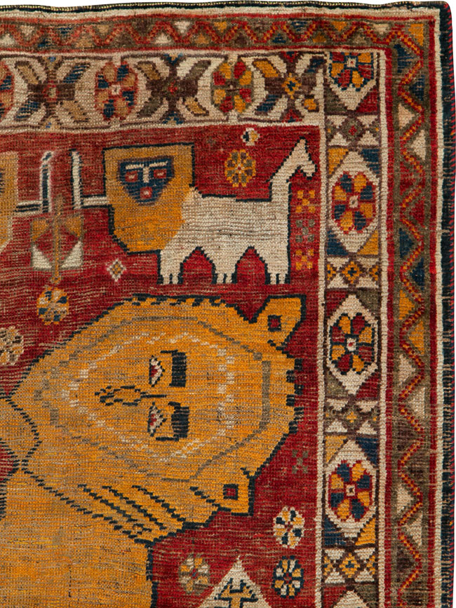 Antique Persian Gabbeh Pictorial Rug, No.25257 - Gsblank