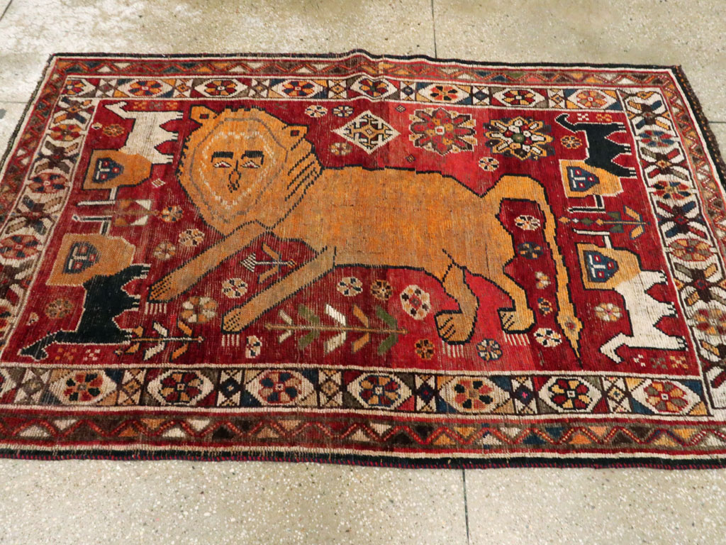 Antique Persian Gabbeh Pictorial Rug, No.25257 - Gsblank