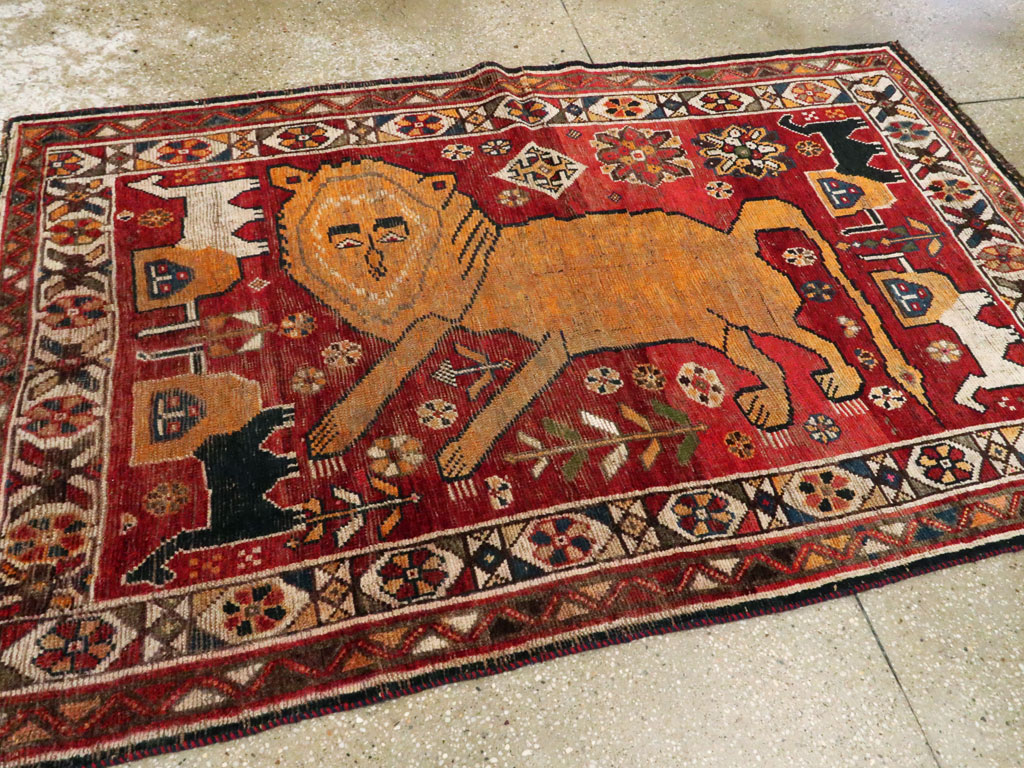 Antique Persian Gabbeh Pictorial Rug, No.25257 - Gsblank