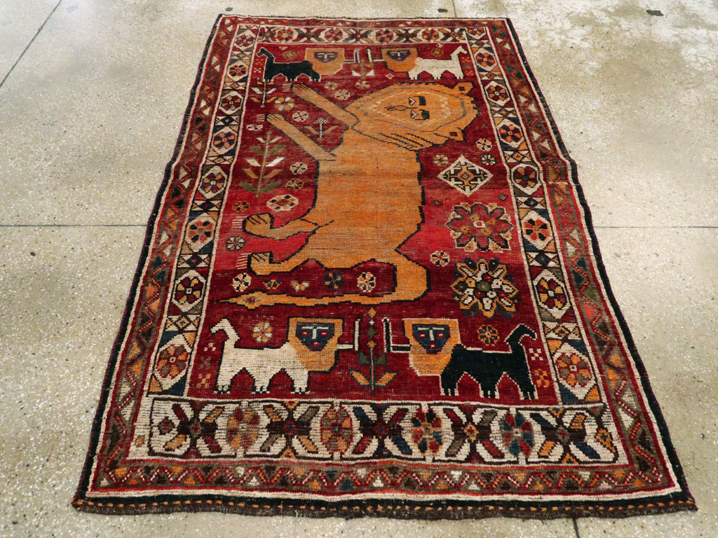 Antique Persian Gabbeh Pictorial Rug, No.25257 - Gsblank