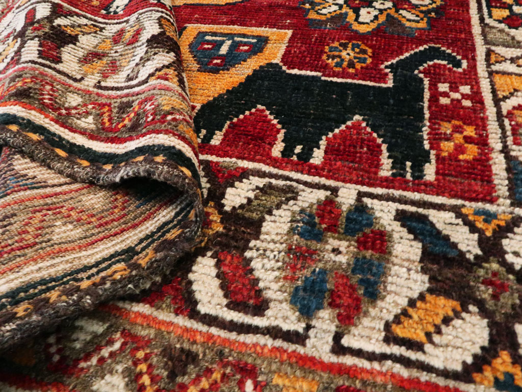 Antique Persian Gabbeh Pictorial Rug, No.25257 - Gsblank