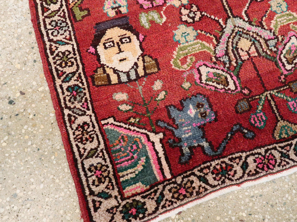 Vintage Hamadan Pictorial Rug, No.25260 - Gsblank