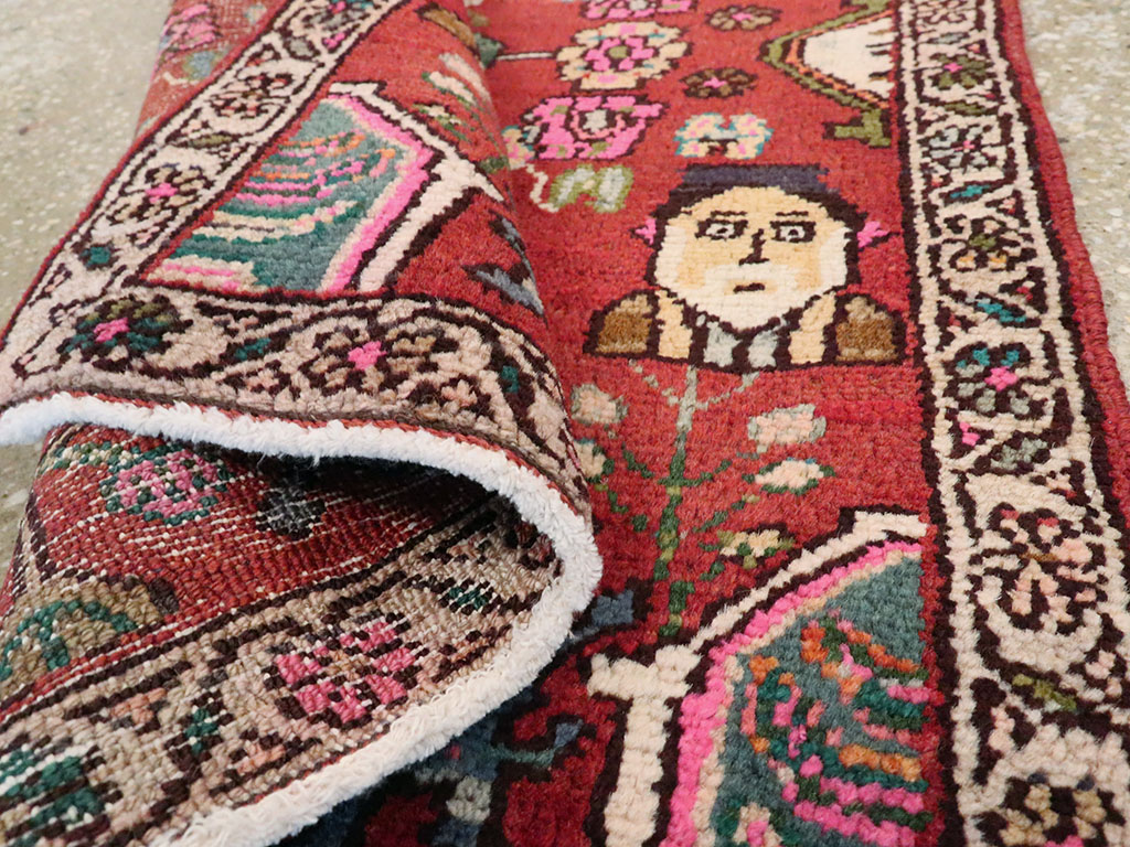 Vintage Hamadan Pictorial Rug, No.25260 - Gsblank