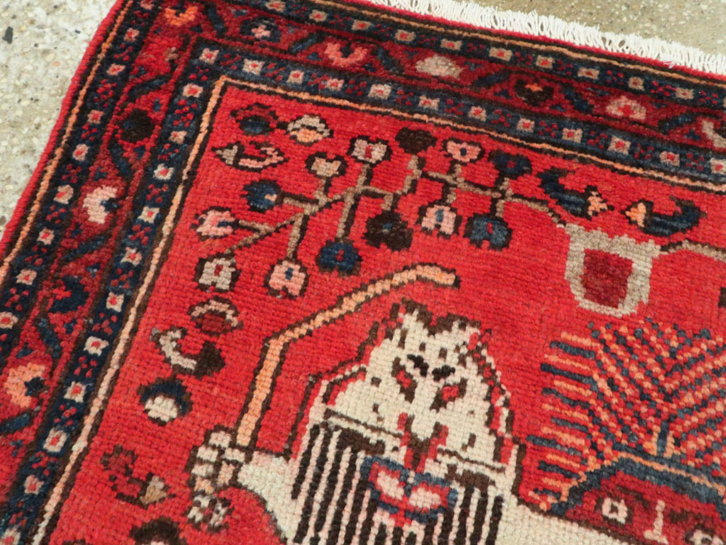 Vintage Persian Hamadan Pictorial Rug (Pair: 1 of 2), No.25261 - Gsblank