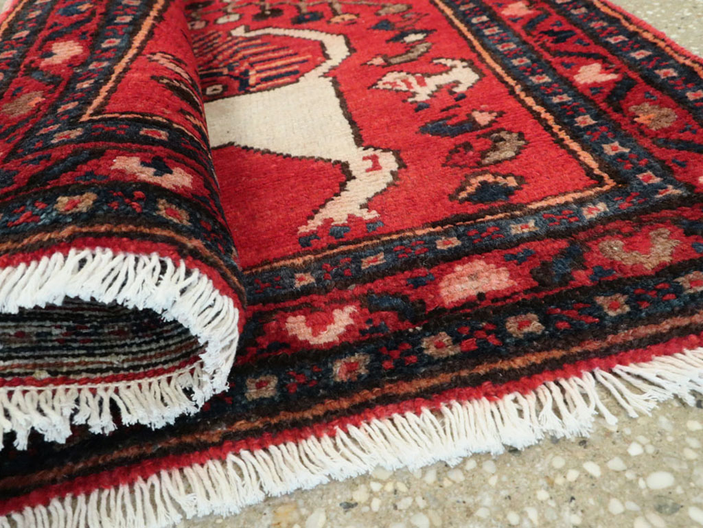 Vintage Persian Hamadan Pictorial Rug (Pair: 2 of 2), No.25262 - Gsblank