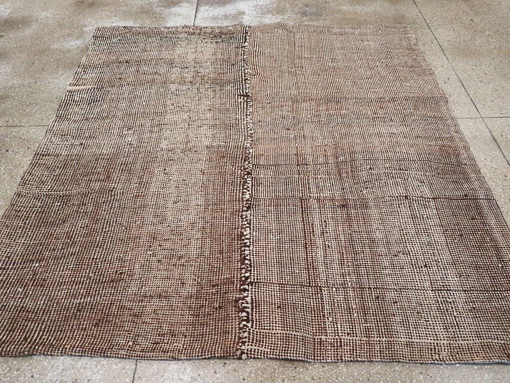 Vintage Persian Flatweave Kilim Square Accent Rug, No.25269 - Gsblank
