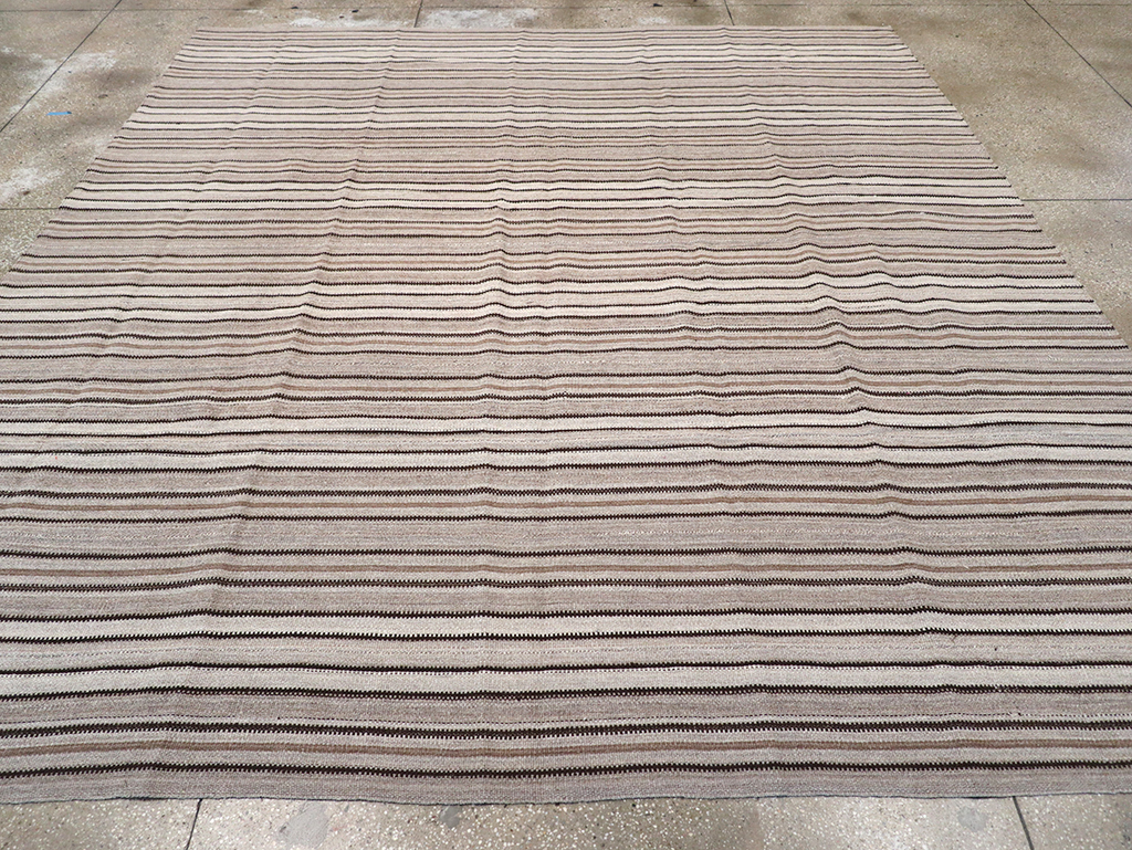 Vintage Persian Flatweave Kilim Room Size Carpet, No.25272 - Gsblank