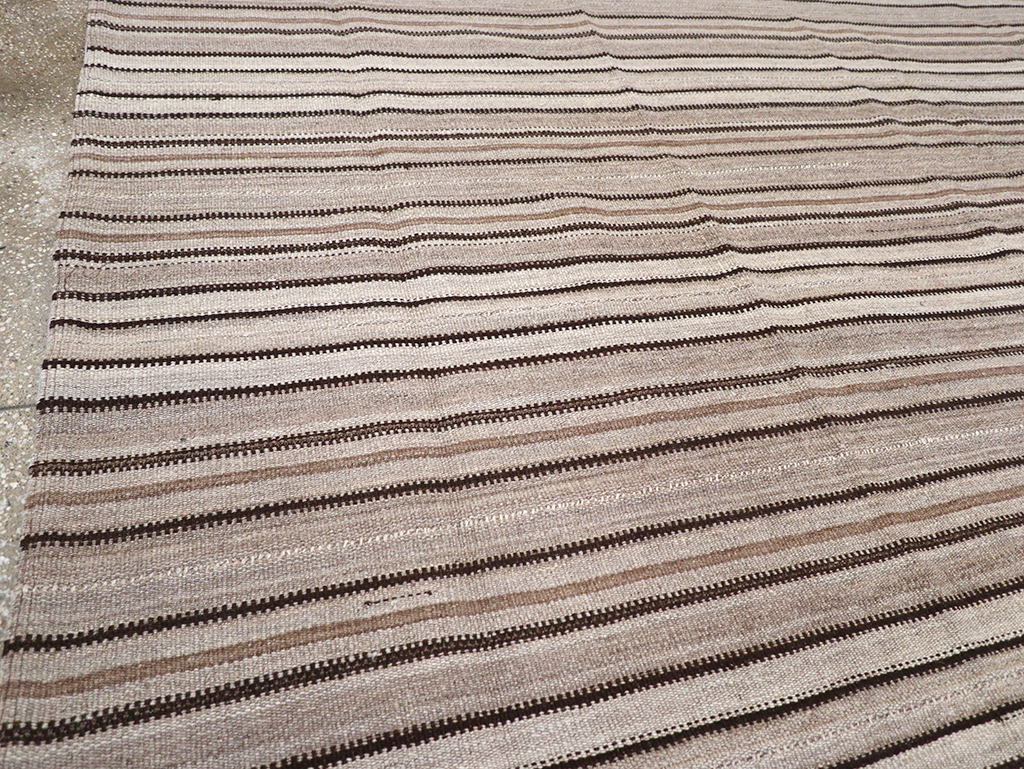 Vintage Persian Flatweave Kilim Room Size Carpet, No.25272 - Gsblank