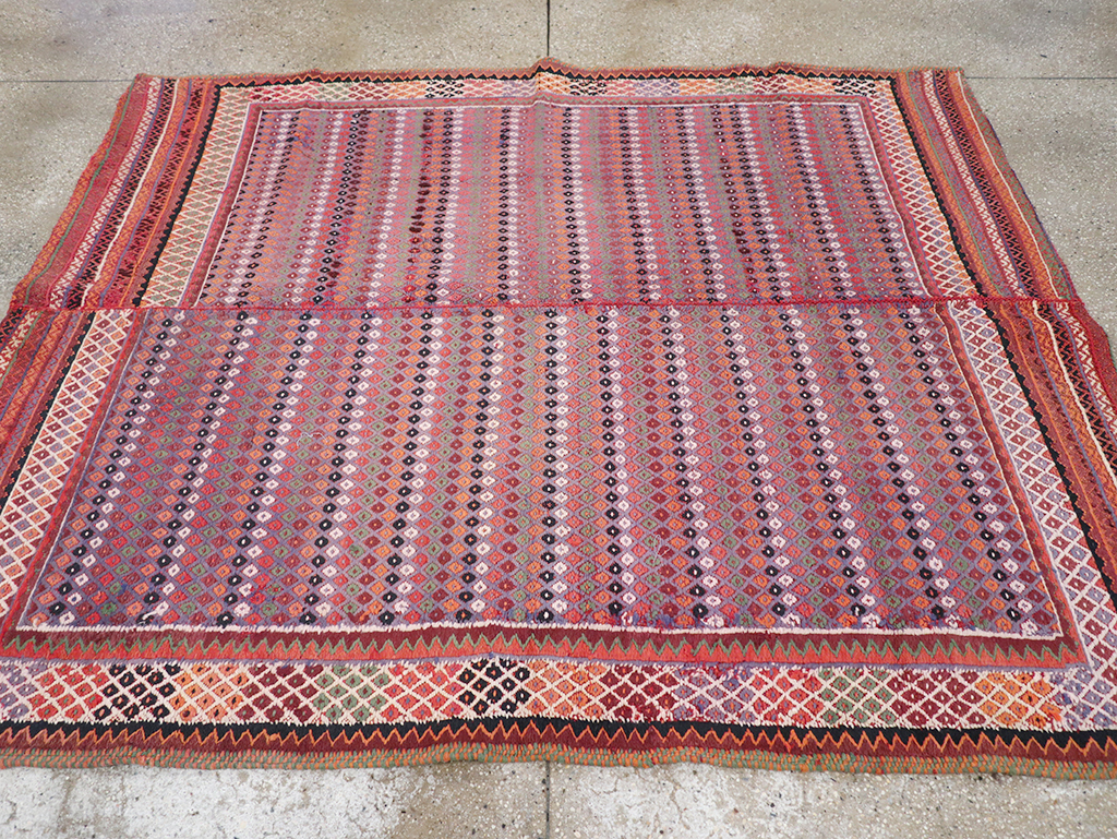 Vintage Persian Flatweave Kilim Accent Rug, No.25273 - Gsblank