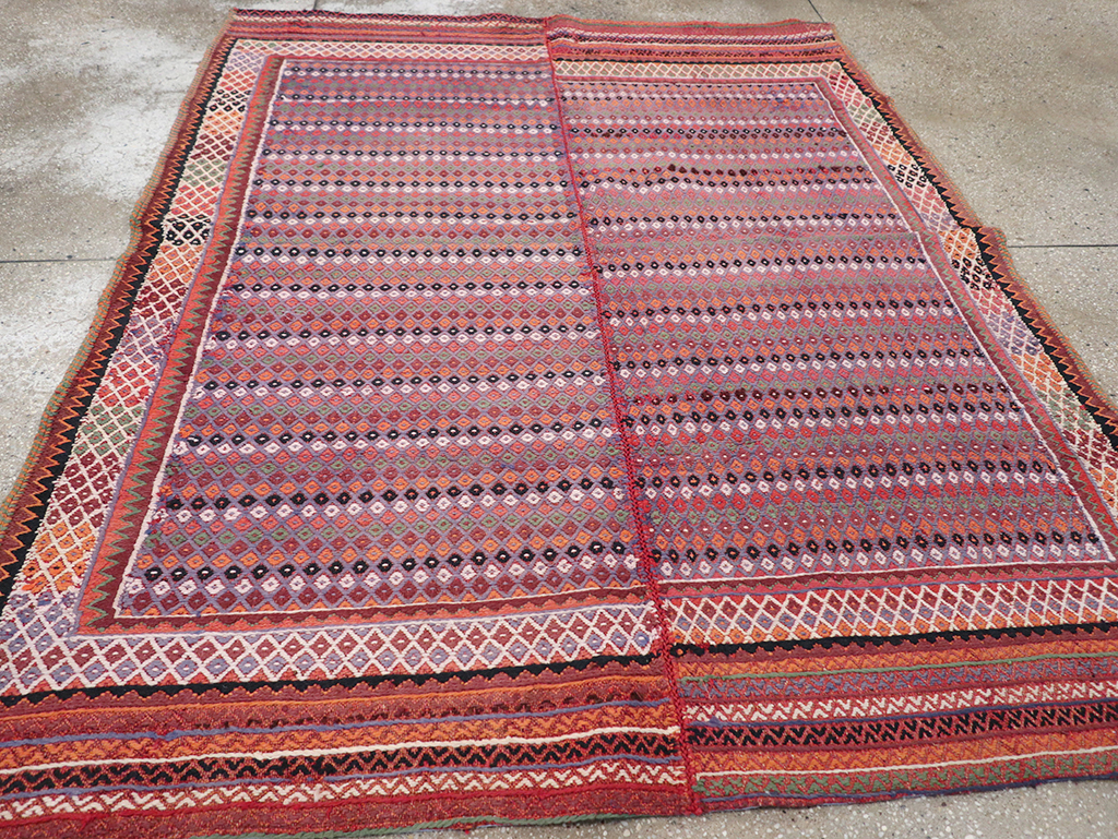 Vintage Persian Flatweave Kilim Accent Rug, No.25273 - Gsblank