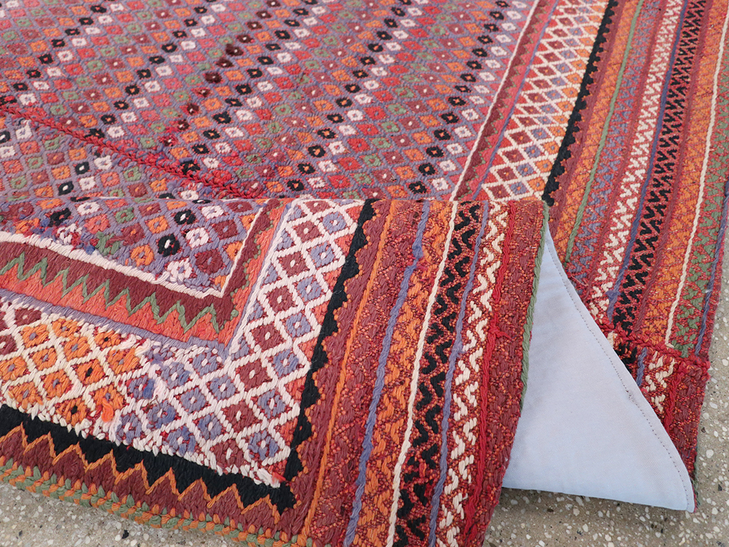 Vintage Persian Flatweave Kilim Accent Rug, No.25273 - Gsblank
