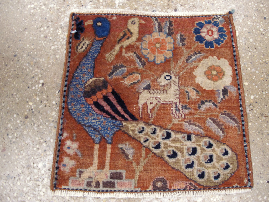 Vintage Persian Mahal Pictorial Rug (Pair: 1 of 2), No.25283 - Gsblank