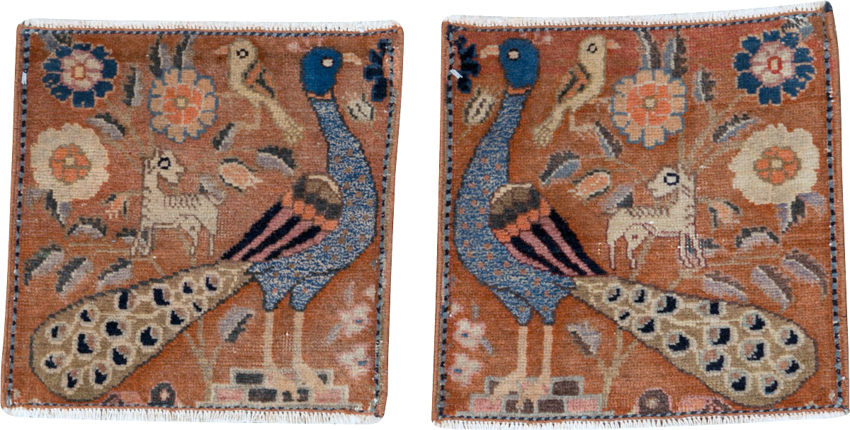 Vintage Persian Mahal Pictorial Rug (Pair: 1 of 2), No.25283 - Gsblank