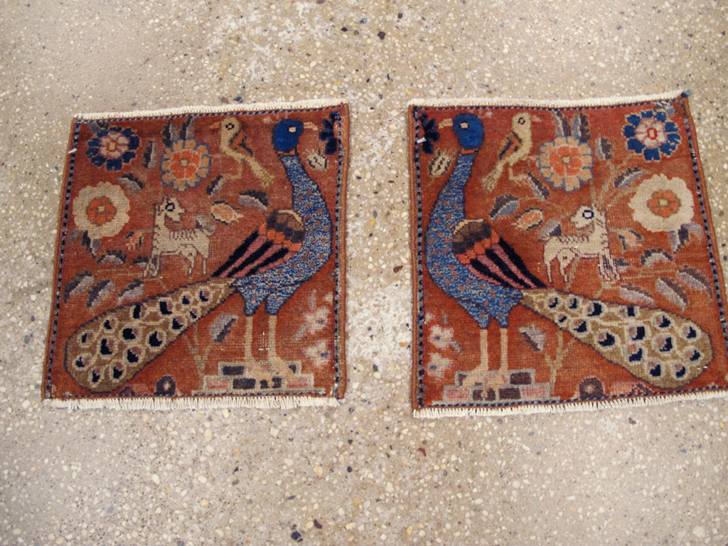 Vintage Persian Mahal Pictorial Rug (Pair: 1 of 2), No.25283 - Gsblank