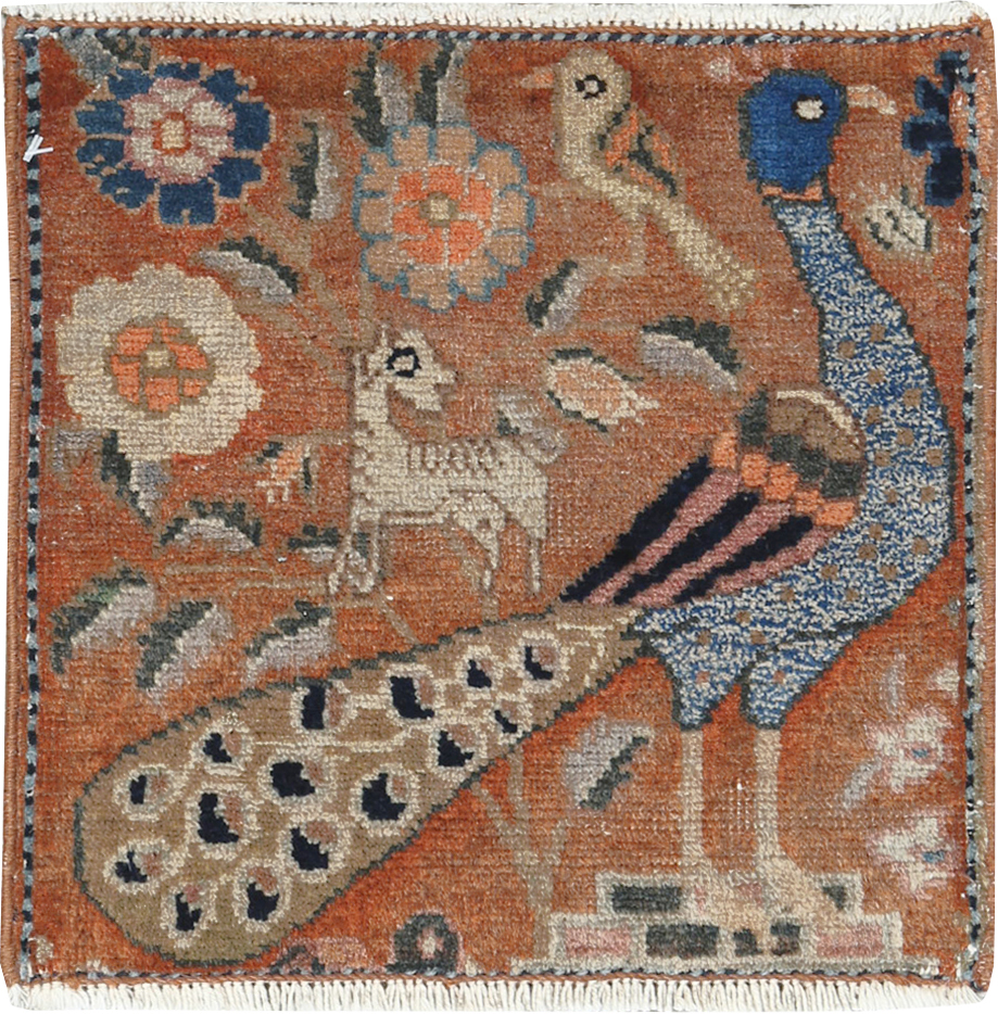 Vintage Persian Pictorial Tabriz Rug (Pair: 2 of 2), No.25284 - Gsblank