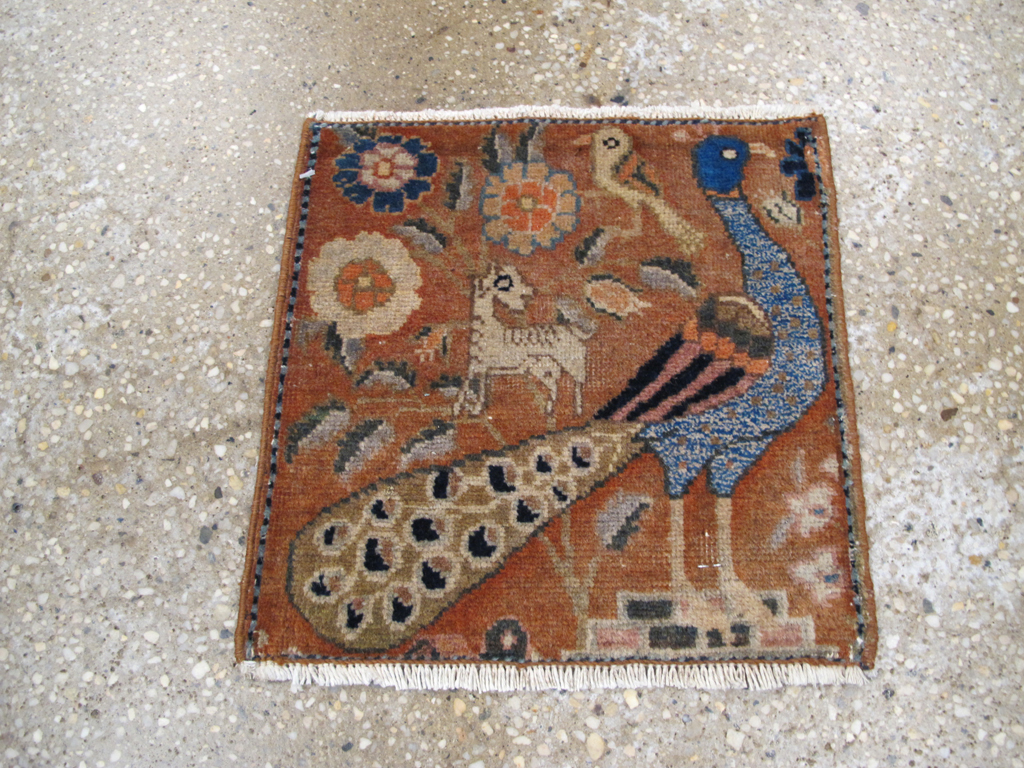 Vintage Persian Pictorial Tabriz Rug (Pair: 2 of 2), No.25284 - Gsblank