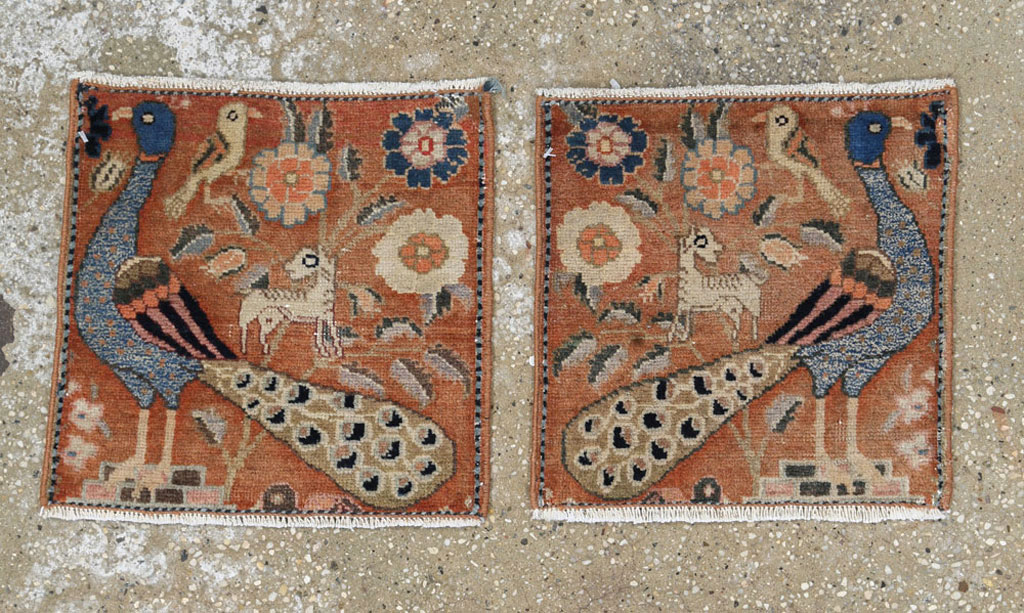 Vintage Persian Pictorial Tabriz Rug (Pair: 2 of 2), No.25284 - Gsblank