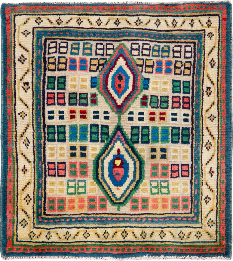 Vintage Persian Gabbeh Rug, No.25322 - Gsblank