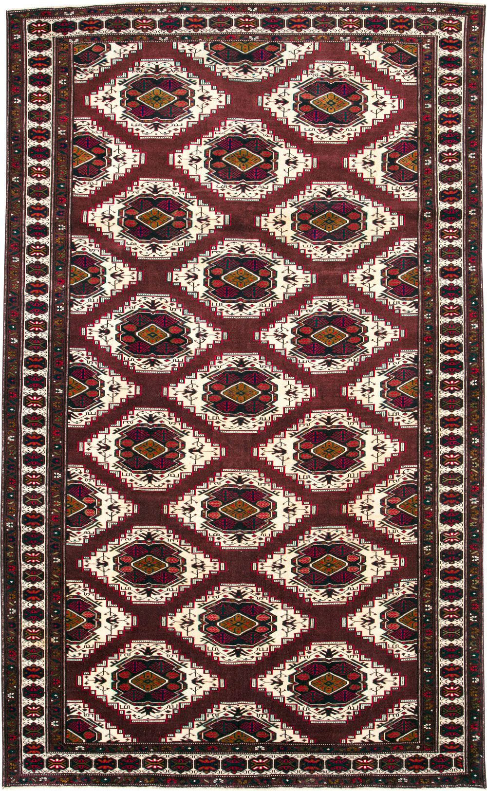 Vintage Central Asian Turkoman Carpet, No.25323 - Gsblank