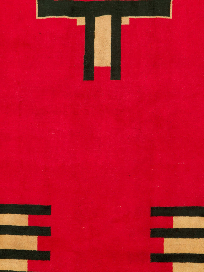 Vintage Persian Mashad Art Deco Rug Inspired By Edward McKnight Kauffer, No.25350 - Gsblank